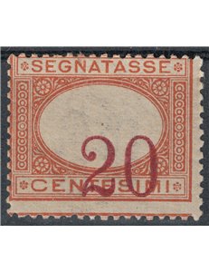 ITALY KINGDOM 1890-94 Variety Postage Due 20c (moved figure) MH* ©