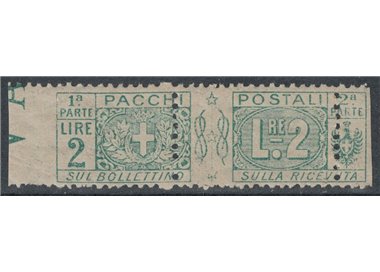 ITALY KINGDOM 1914-22 Postal parcels 2£ variety (moved perforation) MNH** ©