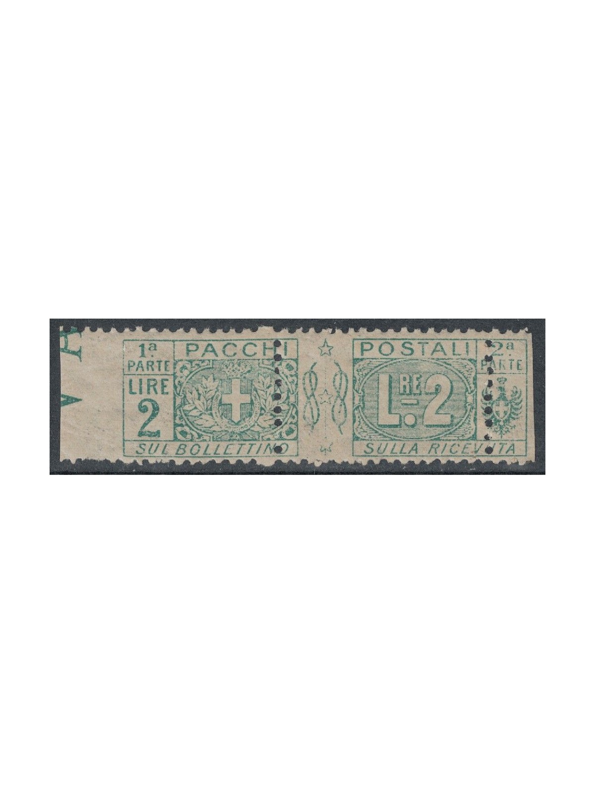 ITALIA REGNO 1914-22 Pacchi postali 2£ varietà (dent. spostata) MNH** ©