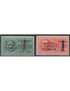 ITALY RSI 1944 Variety Expressi, bundle with inverted overprint 2v MNH**