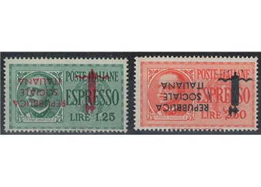 ITALY RSI 1944 Variety Expressi, bundle with inverted overprint 2v MNH**
