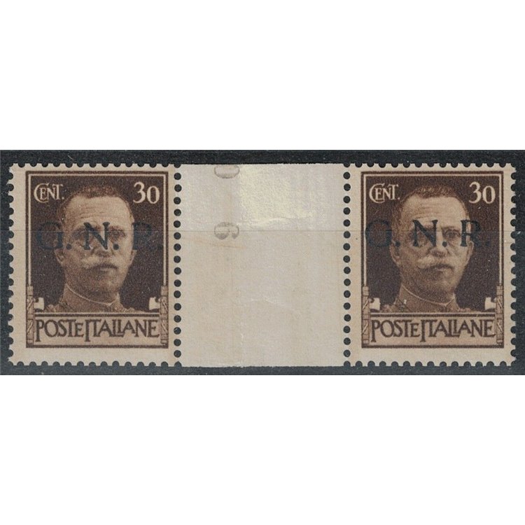 ITALY RSI 1943 30c Imperial GNR (Verona) bridge pair with interspace MNH**