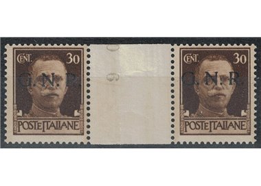 ITALY RSI 1943 30c Imperial GNR (Verona) bridge pair with interspace MNH**