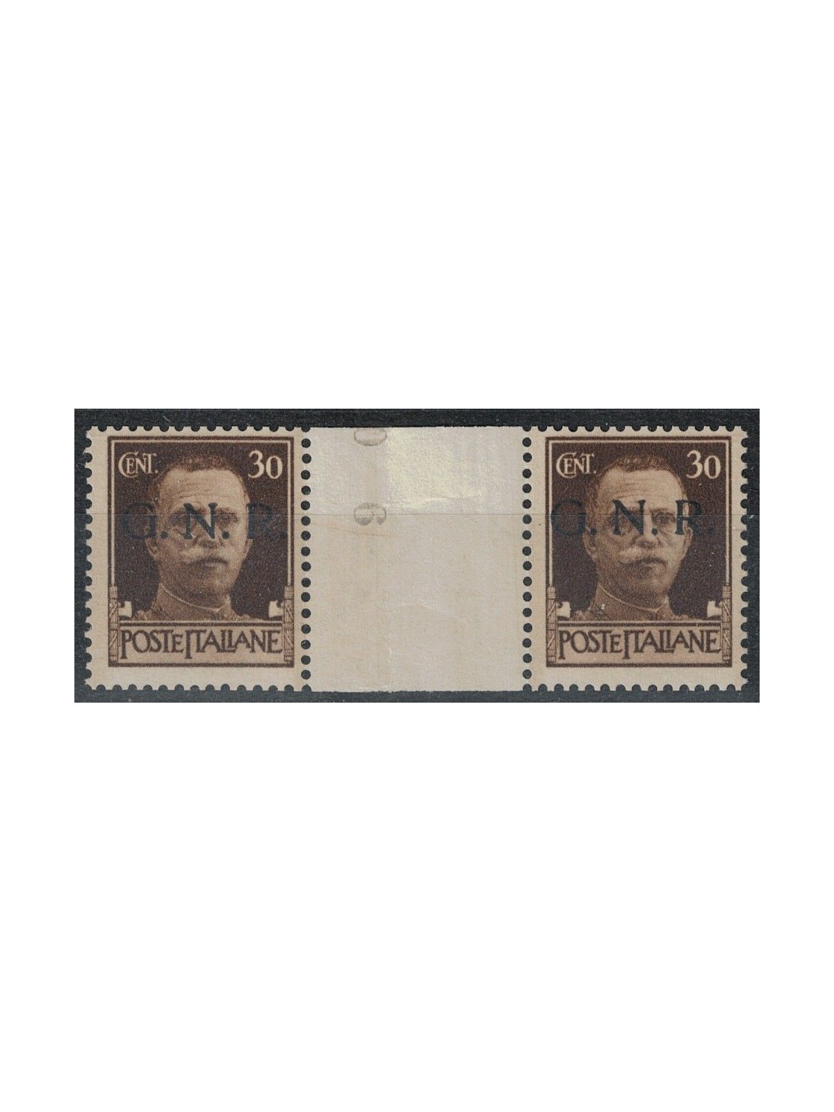 ITALY RSI 1943 30c Imperial GNR (Verona) bridge pair with interspace MNH**
