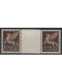 ITALY RSI 1943 50c PA Imperiale GNR (Verona) bridge pair with interspace MNH**
