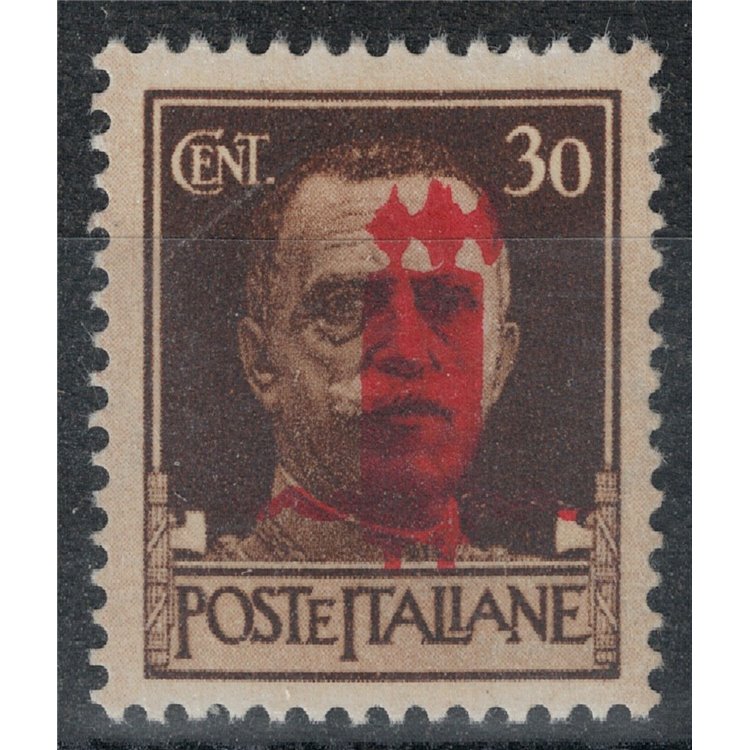 ITALIA RSI 1944 Varietà 30c Imperiale (doppia soprastampa) MNH**