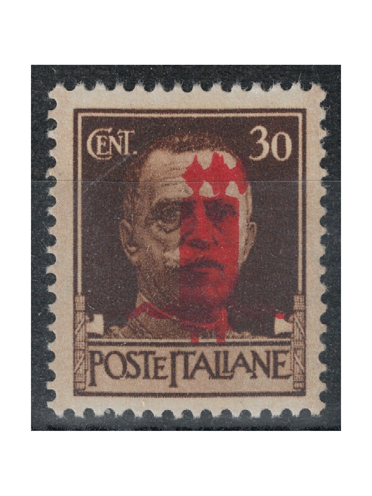ITALY RSI 1944 Variety 30c Imperial (double overprint) MNH**