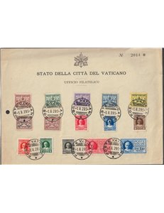VATICAN 1929 Conciliation with cancellation 1st day 15v us