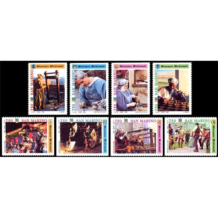 SAN MARINO 1996 Giornate medievali 8v MNH**