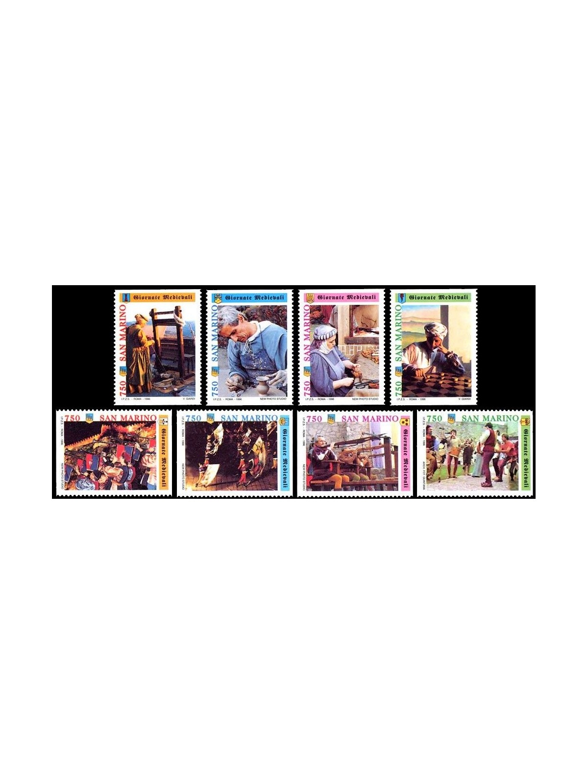 SAN MARINO 1996 Medieval Days 8v MNH**