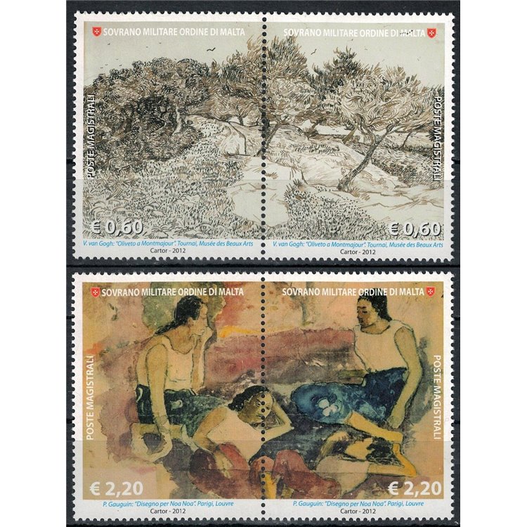 SMOM 2012 Drawing in Art (5th series) 4v MNH**