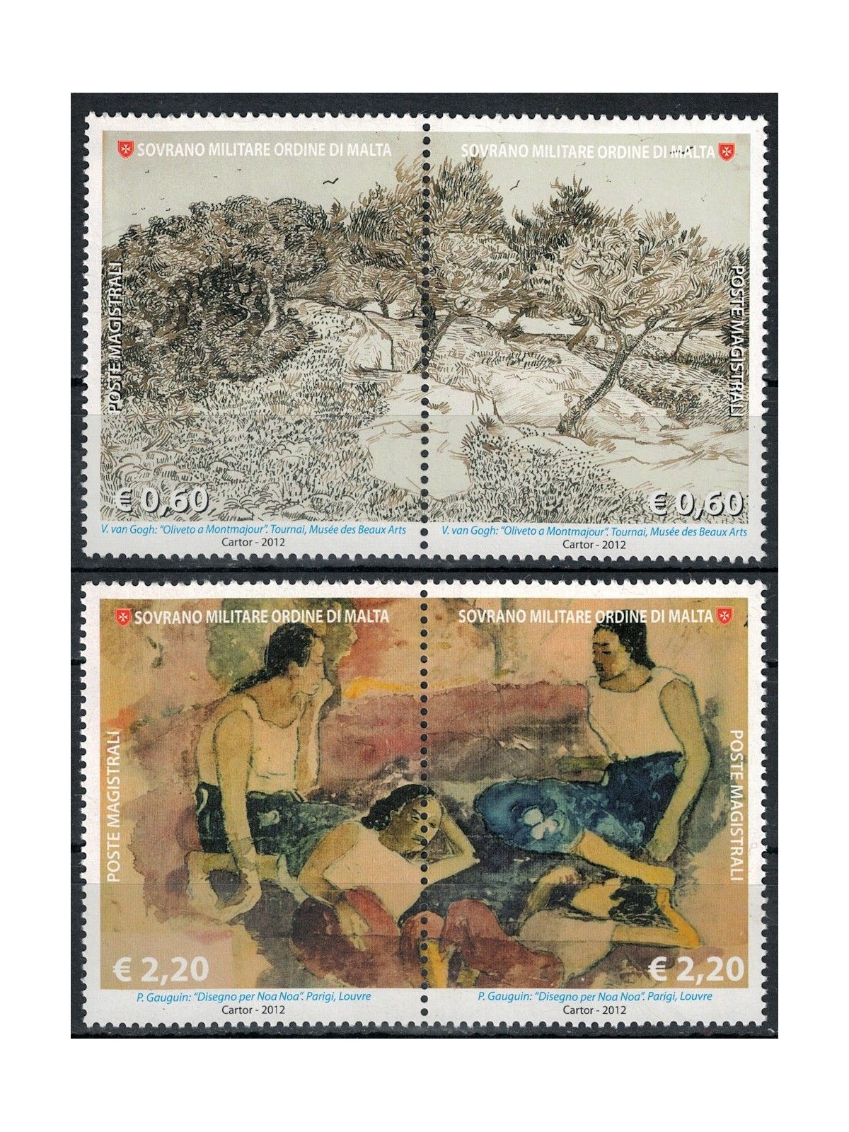 SMOM 2012 Drawing in Art (5th series) 4v MNH**