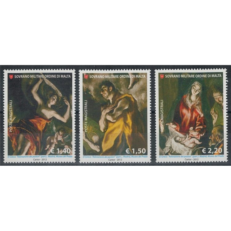 SMOM 2012 Christmas 3v MNH**