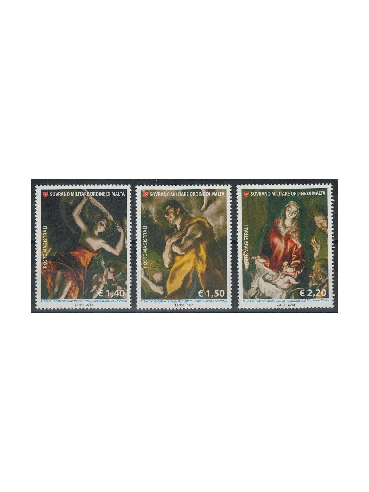 SMOM 2012 Christmas 3v MNH**