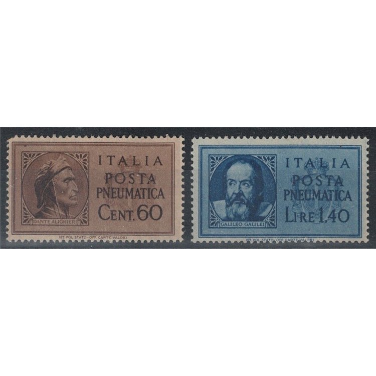 ITALY LIEUTENANCY 1945 Dante and Galileo, pneumatic post 2v MH*