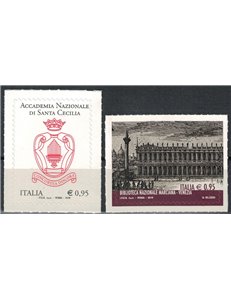 ITALIA 2016 Biblioteca e Accademia 2v MNH**