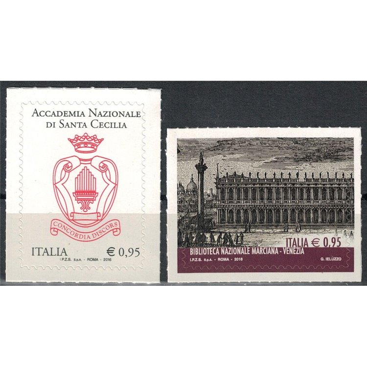 ITALIA 2016 Biblioteca e Accademia 2v MNH**