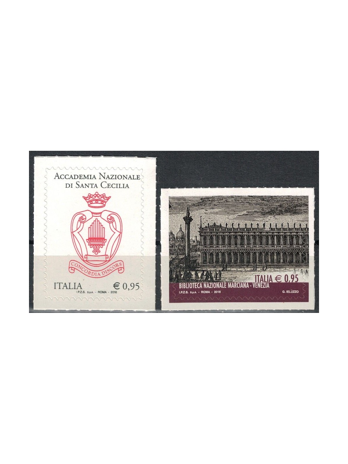 ITALIA 2016 Biblioteca e Accademia 2v MNH**