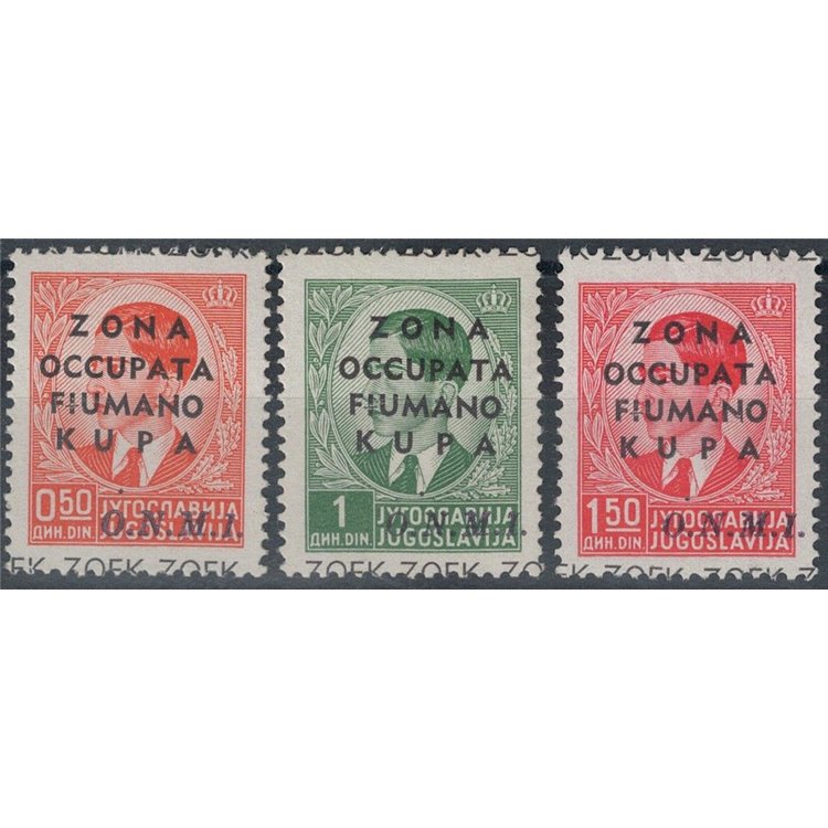 FIUMANO AREA KUPA 1941 ONMI 3v MNH**