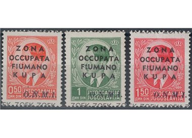 FIUMANO AREA KUPA 1941 ONMI 3v MNH**