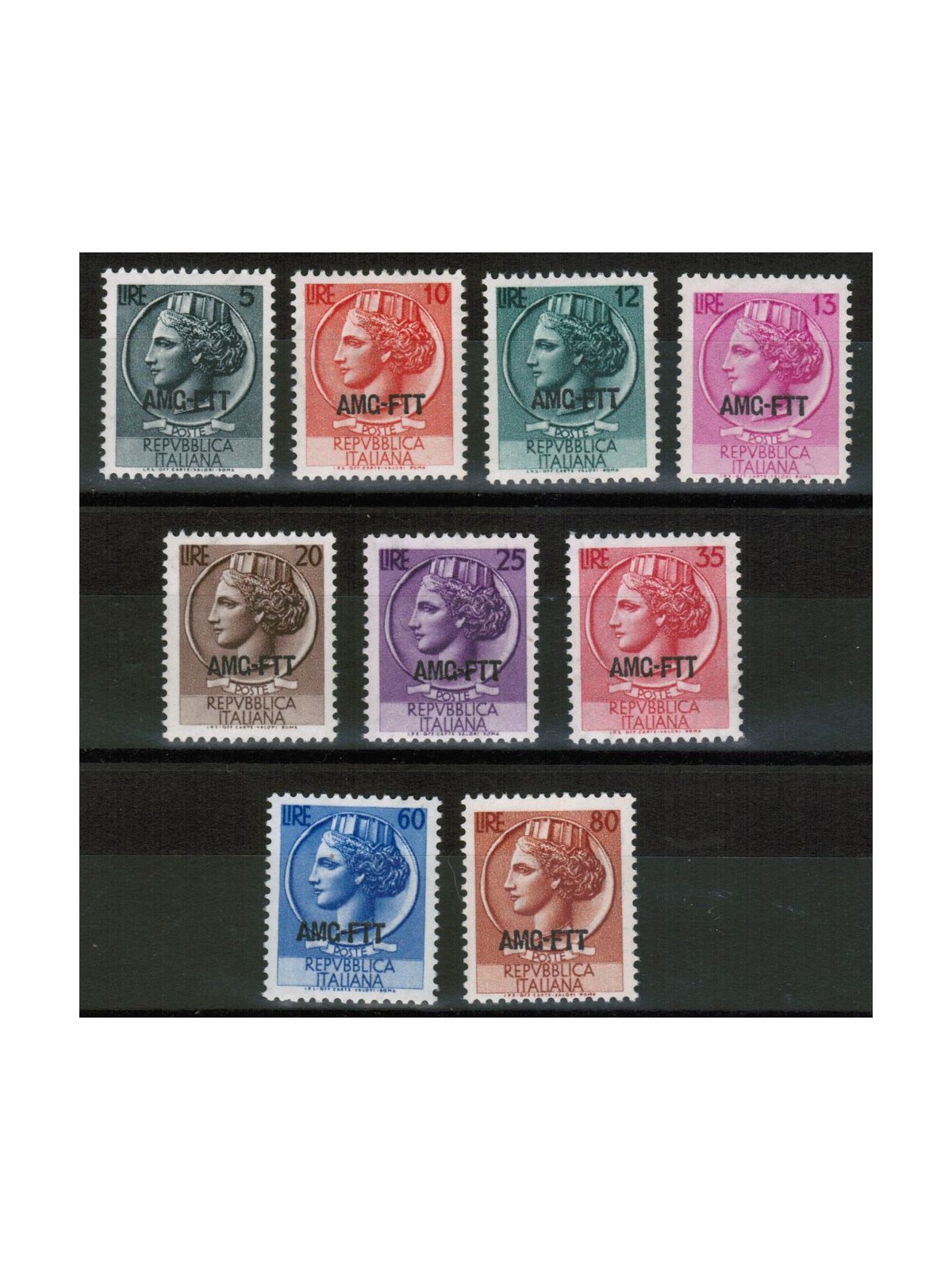 TRIESTE A 1953-54 Siracusana 9v MNH**