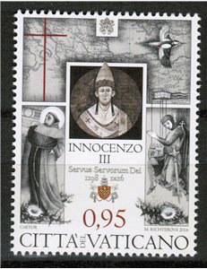 VATICANO 2016 Morte di Innocenzo III MNH**
