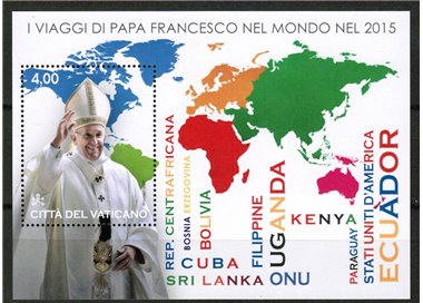 VATICAN 2016 Pope's Travels s/s MNH**