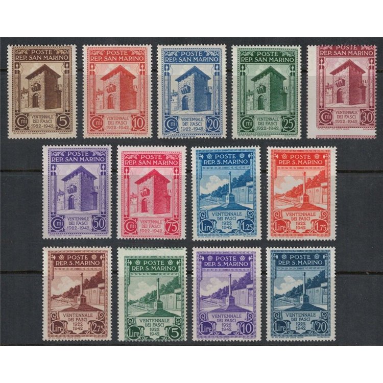 SAN MARINO 1943 Twentieth Anniversary of the Fasci 13v MNH**