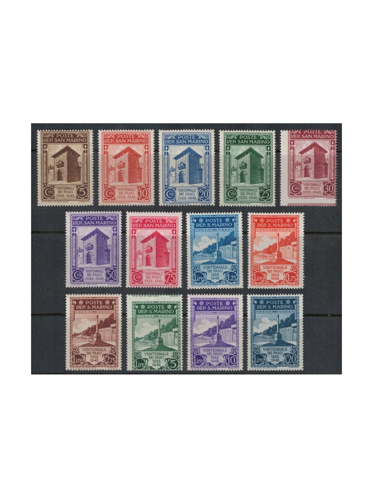 SAN MARINO 1943 Twentieth Anniversary of the Fasci 13v MNH**