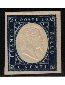 ITALIA REGNO 1861 Matraire (20c azzurro) MH*