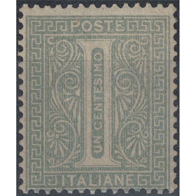 ITALIA REGNO 1863 De La Rue 1c verde (Londra) MH*