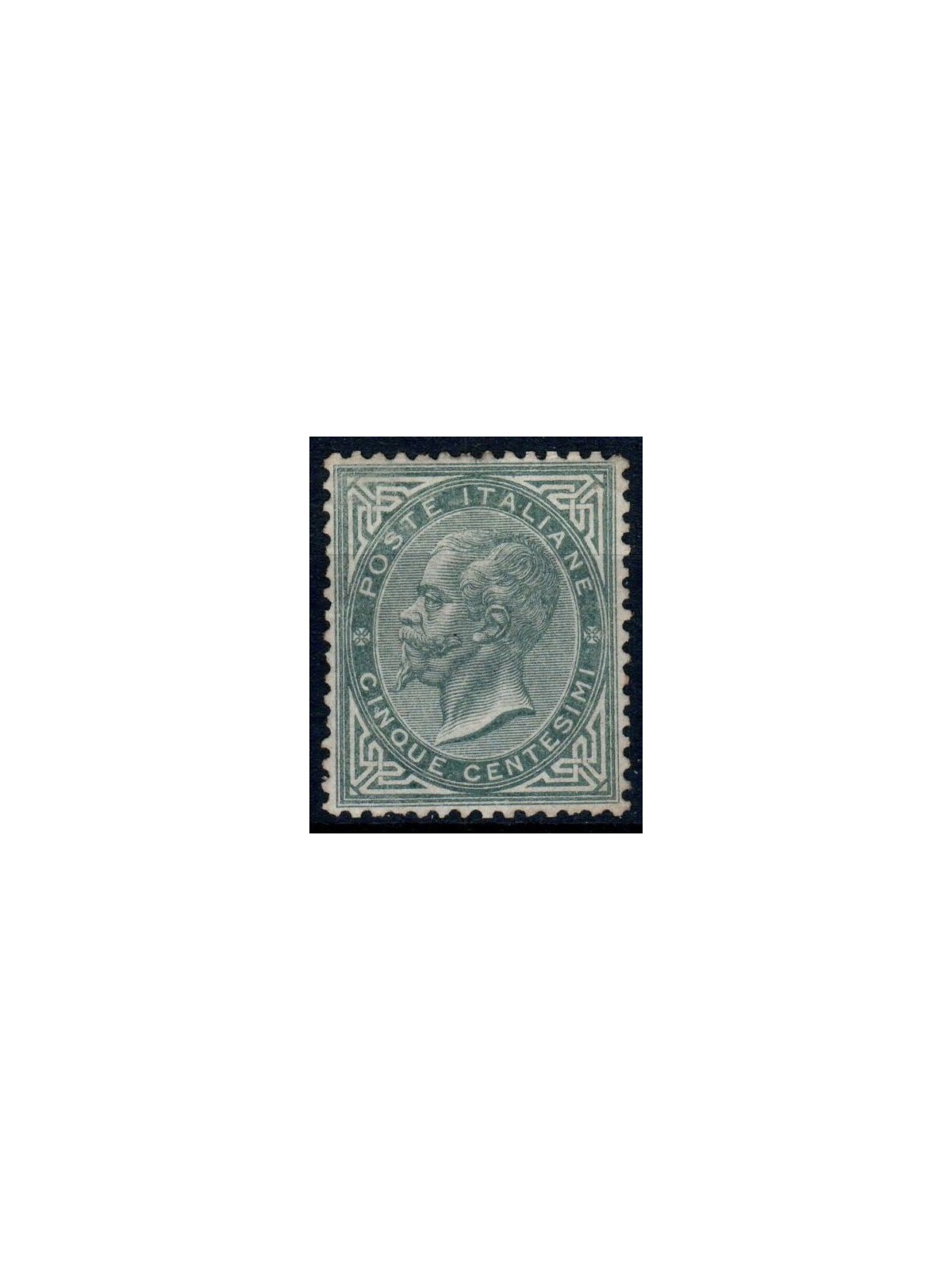 ITALY KINGDOM 1865 De La Rue 5c green grey (Turin) MH*