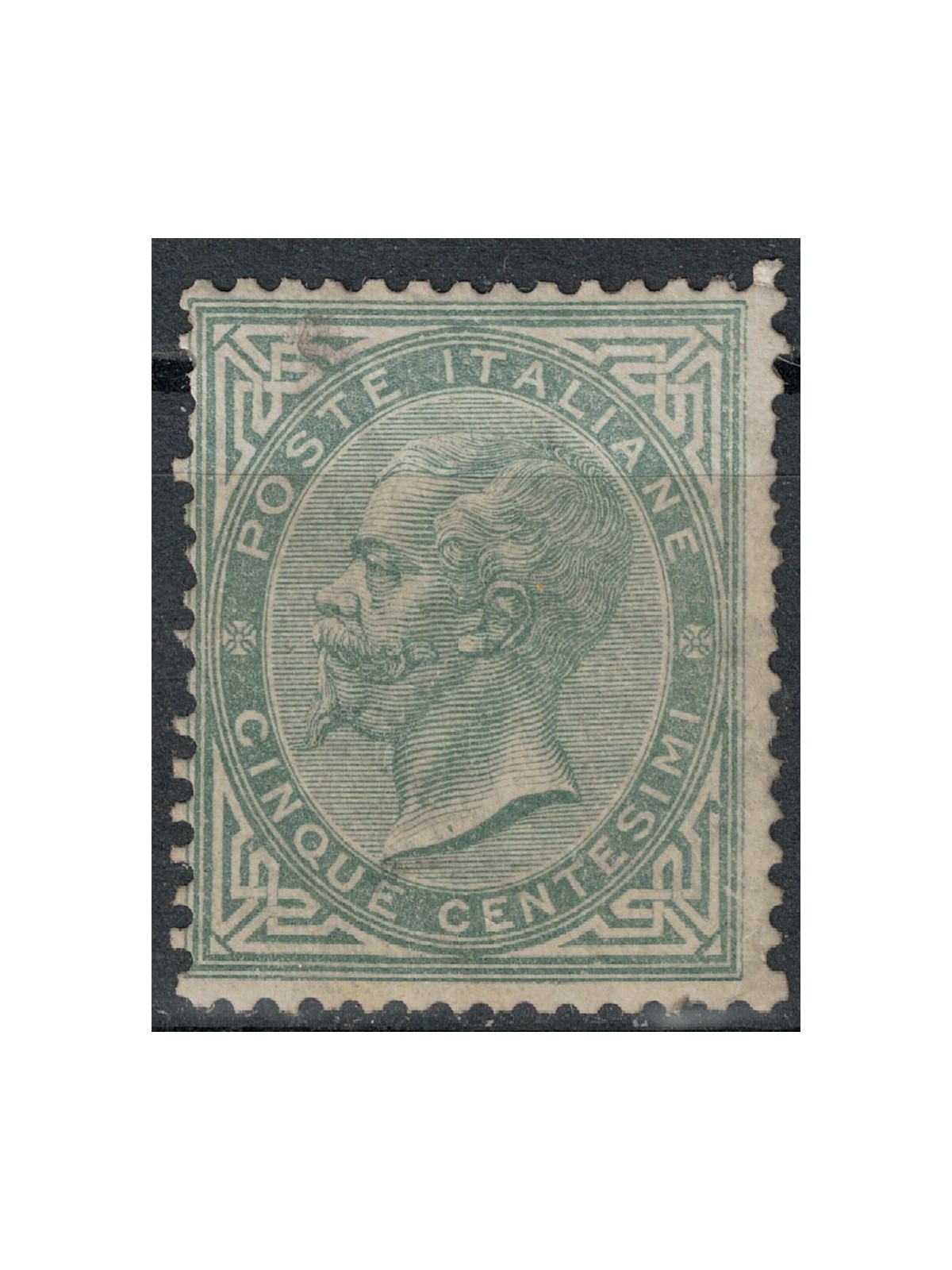 ITALY KINGDOM 1863 De La Rue 5c green grey (London) MH*