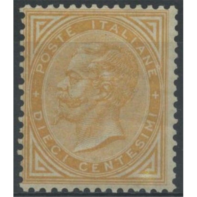 ITALY KINGDOM 1865 De La Rue 10c ochre (Turin) MH*