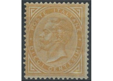 ITALY KINGDOM 1865 De La Rue 10c ochre (Turin) MH*
