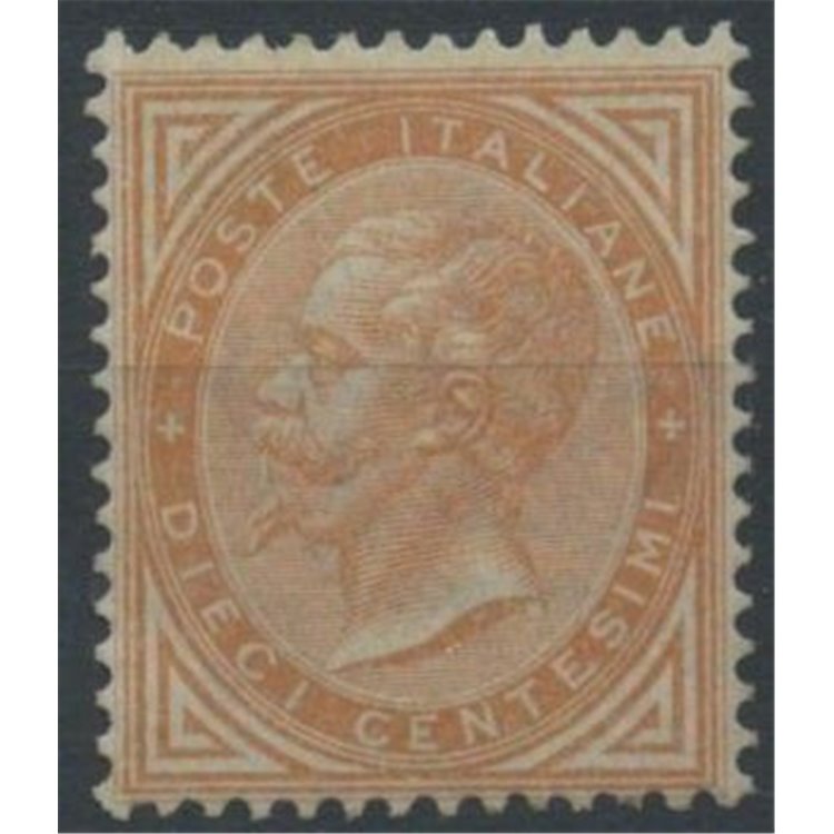 ITALIA REGNO 1863 De La Rue 10c ocra (Londra) MH*