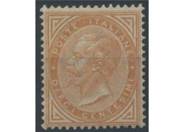ITALIA REGNO 1863 De La Rue 10c ocra (Londra) MH*