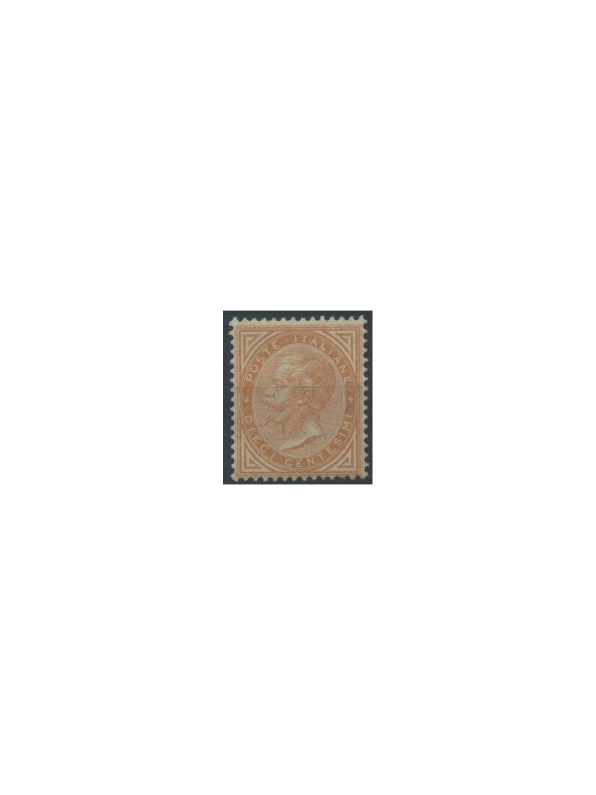 ITALIA REGNO 1863 De La Rue 10c ocra (Londra) MH*