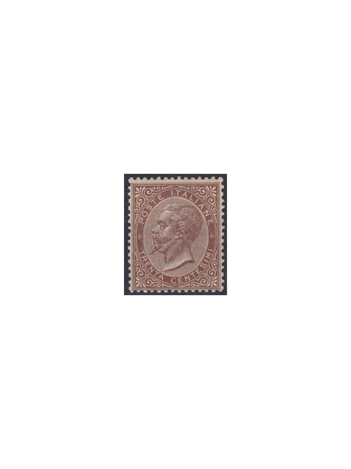 ITALIA REGNO 1863 De La Rue 30c bruno (Londra) MH*