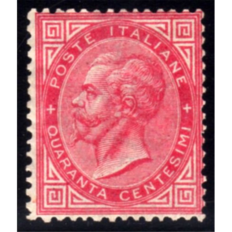 ITALY KINGDOM 1865 De La Rue 40c pink (Turin) MH*