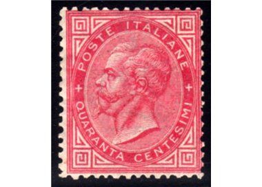 ITALY KINGDOM 1865 De La Rue 40c pink (Turin) MH*