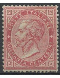 ITALIA REGNO 1863 De La Rue 40c rosa (Londra) MH*
