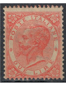 ITALY KINGDOM 1863 De La Rue 2£ vermilion (London) MH*