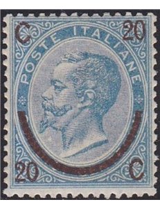 ITALY KINGDOM 1865 Provisional 20c on 15c 1st type MH*