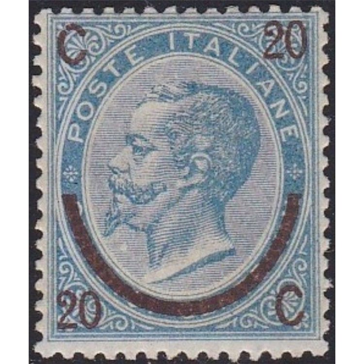 ITALY KINGDOM 1865 Provisional 20c on 15c 1st type MH*