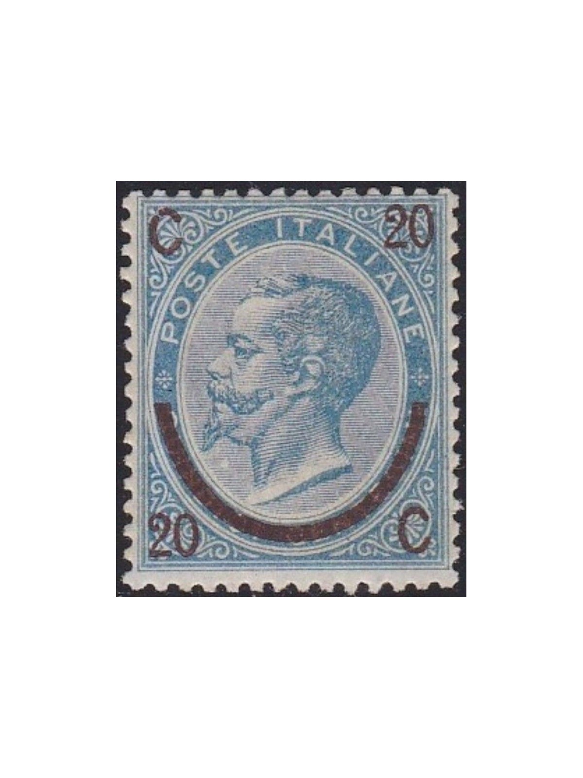 ITALY KINGDOM 1865 Provisional 20c on 15c 1st type MH*