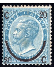 ITALY KINGDOM 1865 Provisional 20c on 15c 3rd type MH*