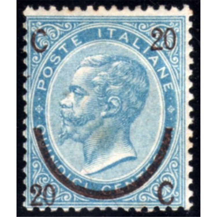 ITALY KINGDOM 1865 Provisional 20c on 15c 3rd type MH*