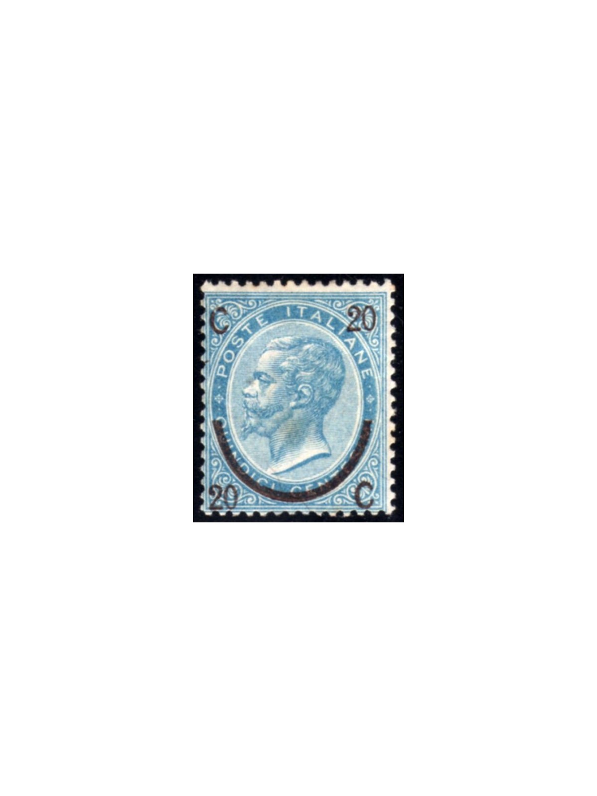 ITALIA REGNO 1865 Provvisorio 20c su 15c 3° tipo MH*