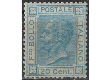ITALIA REGNO 1867 20c azzurro (Londra) MH*